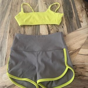 Tiger Friday Gray and Neon Yellow Dance Set